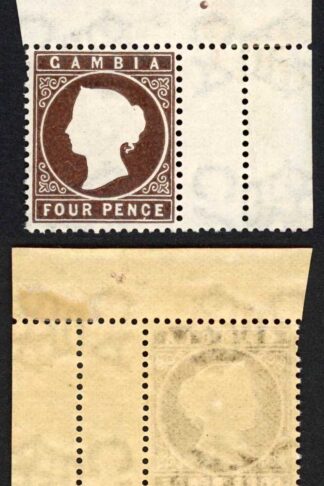 Gambia SG30/1 4d Stated to be 2nd Delivery 15150 printed Wmk CA S/Ways U/M