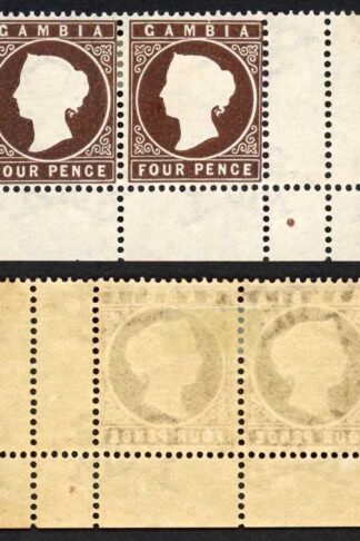 Gambia SG30/1 4d Stated to be 2nd Delivery 15150 printed Wmk CA S/Ways M/M
