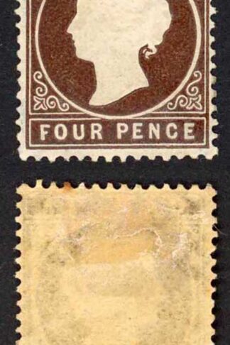 Gambia SG30/1 4d Stated to be 3rd Delivery 7500 printed Wmk CA S/Ways tone spot