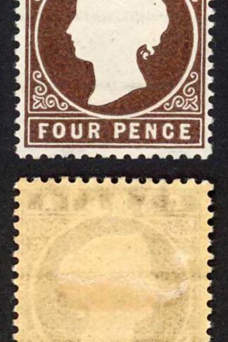 Gambia SG30/1 4d Brown Wmk CA S/Ways