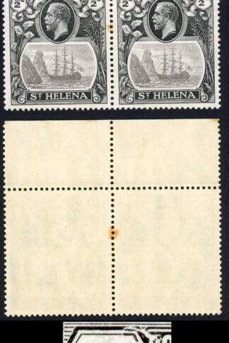St Helena SG97e 1/2d Grey and Black Variety Damaged Value tablet Tone Spot U/M