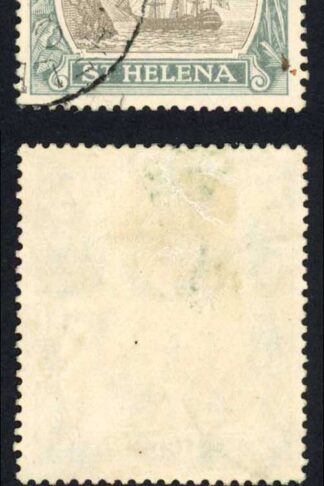 St Helena SG100a 2d Grey and Slate Variety Broken Mainmast Fine used Cat 180 po