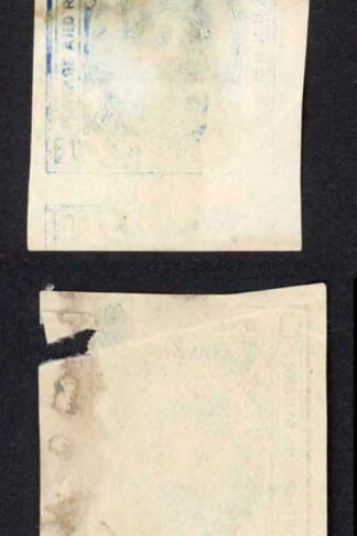 Kishangarh 1904 SG48 Plate Proof in Dark Blue IMPERF Strip (no gum)