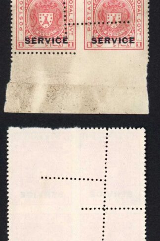 Bhopal SGO315 1932 1a Carmine-red MISPERF Block (no gum) (u)