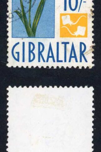 Gibraltar SG172 10/- Yellow and Blue Used Cat 26 pounds