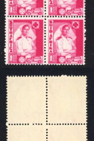 South Africa SG89 1d Carmine U/M Block