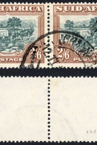 South Africa SG121 2/6 Green and Brown used Cat 30 pounds