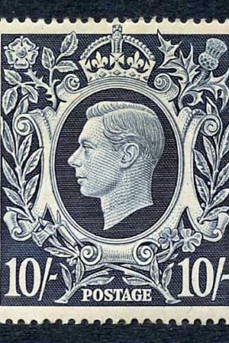 SG478 10/- Dark blue 1939 Square High Value U/M (gum a bit disturbed)