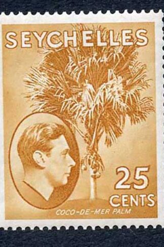 Seychelles SG141 25c Brown-ochre M/M cat 50 pounds