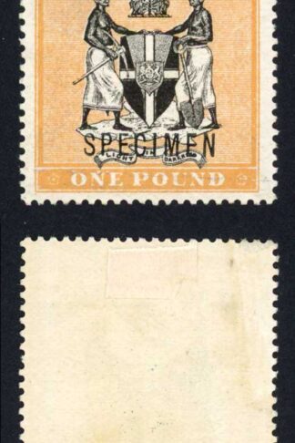 Nyasaland SG29s ONE POUND Black and Yellow Opt SPECIMEN M/M FRESH COLOURS