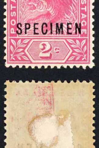 Negri Sembilan SG3s 2c Rose (some paper Adhesion on reverse) Opt SPECIMEN M/M