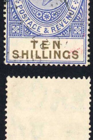 Gibraltar SG106 10/- Deep Ultramarine and Black cat 80 pounds