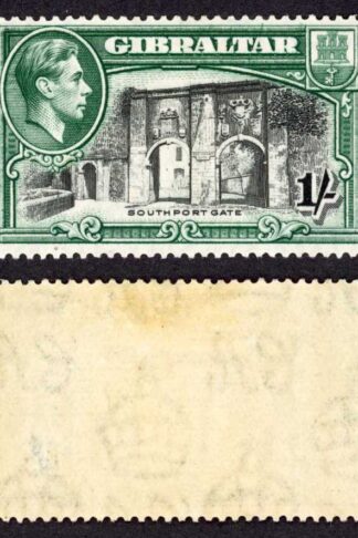 Gibraltar SG127 1/- Perf 14 m/m cat 45 pounds