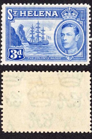 St Helena SG134 KGVI 3d Ultramarine M/M (the key value) Cat 80 pounds