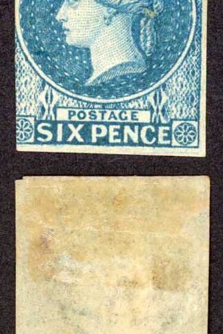 St Helena SG1 6d Blue Imperf 3 Margins Fine Mounted Mint Cat 500 pounds