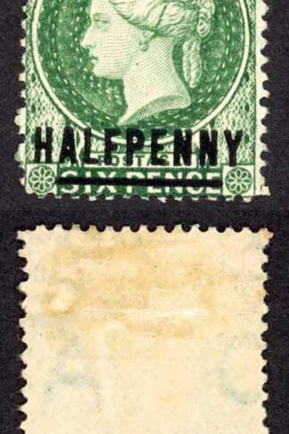St Helena SG35 1/2d Green Words 17mm Wmk CA Reversed M/M Cat 12 pounds