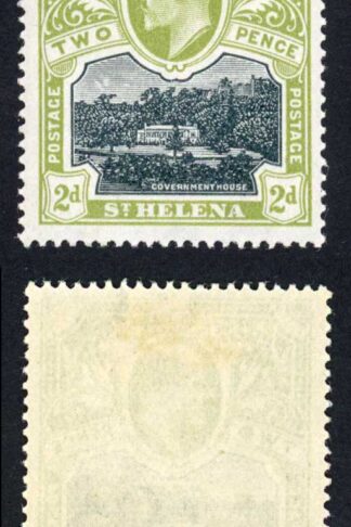 St Helena SG57 KEVII 2d Black and Sage-green M/M Cat 13 pounds