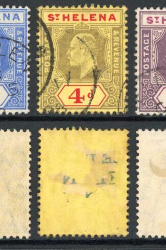 St Helena SG64/67 KEVII Wmk Mult Crown CA Set of 3 Cat 34.75 pounds