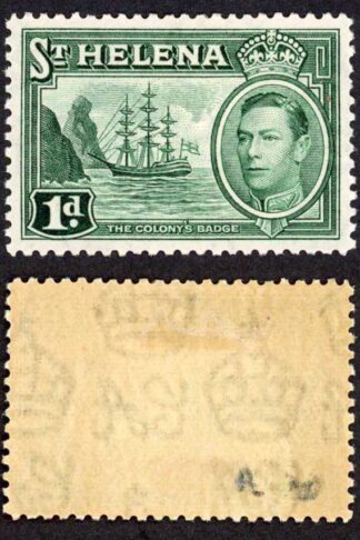 St Helena SG132 KGVI 1d Green M/M (hinge remainder) Cat 14 pounds