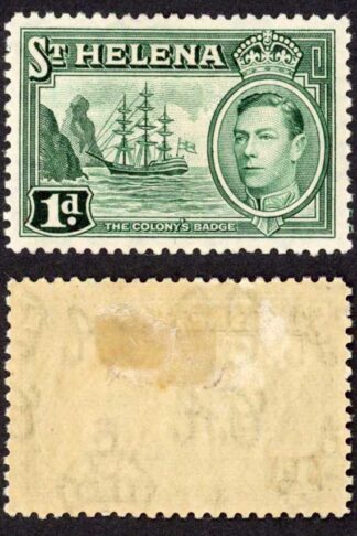 St Helena SG132 KGVI 1d Green M/M (hinge remainder) Cat 14 pounds