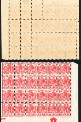 Grenada SG91/2 BOTH 1d Shades in SUPERB U/M PLATE Block of 24