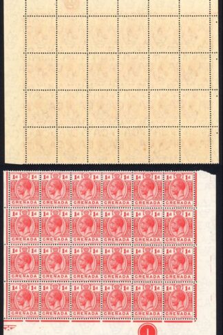 Grenada SG91/2 BOTH 1d Shades in SUPERB U/M PLATE Block of 24