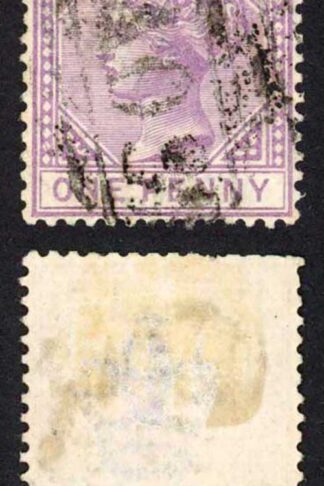 St Kitts Nevis SG26 1d lilac-mauve wmk Crown CA Cat 48 pounds