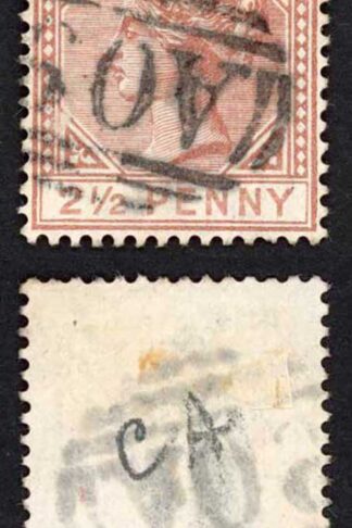 St Kitts Nevis SG28 2 1/2d Red-brown Fine used wmk Crown CA Cat 50 pounds