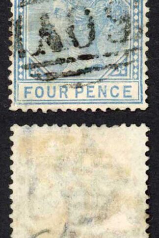 St Kitts Nevis SG30 4d Blue Fine used wmk Crown CA Cat 50 pounds