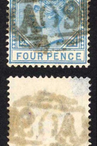 St Kitts Nevis SG30 4d Blue Fine used wmk Crown CA Cat 50 pounds
