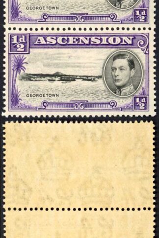 Ascension SG38 1/2d black and violet U/M (normal brown gum) Block Cat 32 pounds