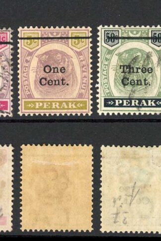 Perak 1900 Values to 3c on 2 dollar Cat 122.50 pounds