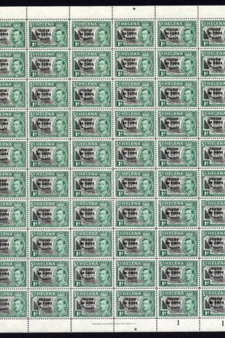 Tristan Da Cunha SG2 KGVI 1d Black and Green U/M SHEET