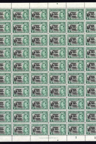 Tristan Da Cunha SG2 KGVI 1d Black and Green U/M SHEET