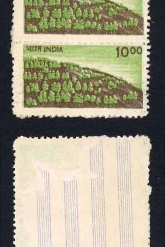 India SG936 10r POSTAL FORGERY Strip of Four