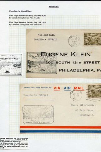 Canada TWO First flight covers