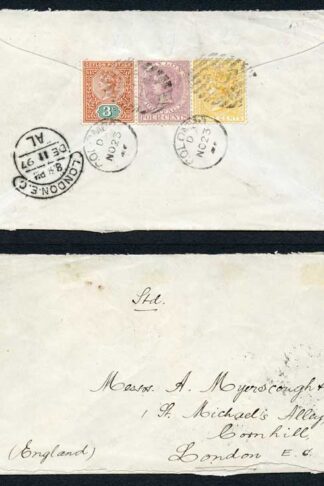 Ceylon SG148 SG150 and SG245 on Cover to the UK