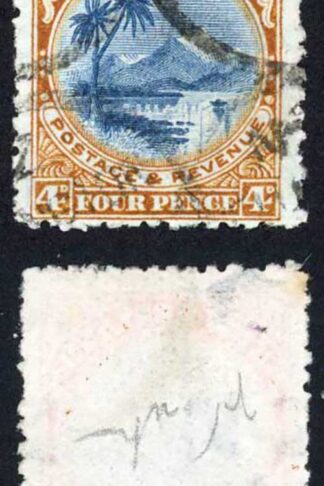 New Zealand SG322x 4d wmk Reversed Perf 14 Cat 100 pounds