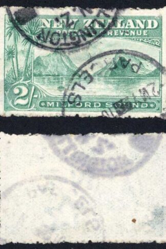 New Zealand SG328 2/- Green Perf 14 Cat 32 pounds