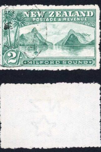 New Zealand SG328 2/- Green Perf 14 Cat 32 pounds