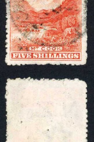New Zealand SG329a 5/- Dull Red Wmk upright Perf 14 Cat 375 pounds
