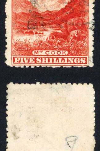 New Zealand SG329a 5/- Dull Red Wmk upright Perf 14 Cat 375 pounds