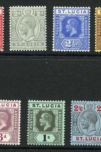 St Lucia SG78/88 1912-21 KGV Set of 11 Die 1 Wmk Mult Crown CA P14 M/M
