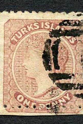 Turks and Caicos Is SG1 1d Dull Rose No Wmk Cat 60 pounds