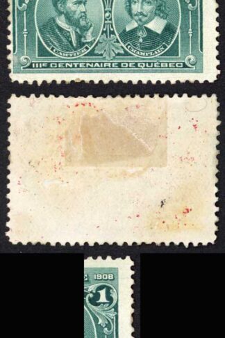 Canada SG189 1c Quebec with variety Hairlines in margin Mint (part gum)