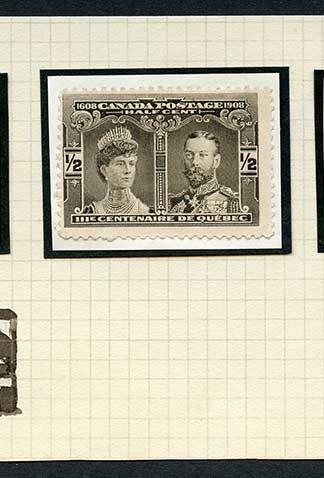 Canada SG188 1/2c Quebec Minor re-entries (stamps stuck down)