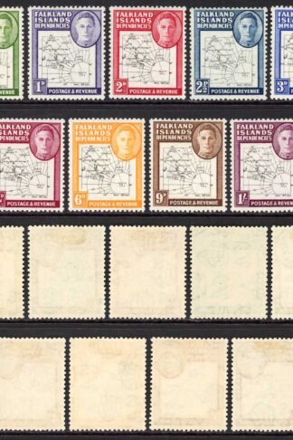Falkland Is dep SGG9/G16 Thin Map Set of 9 M/M Cat 90 pounds