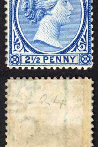 Falkland Is SG30c 2 1/2d Deep Ultramarine M/M (toned gum) Cat 55 pounds