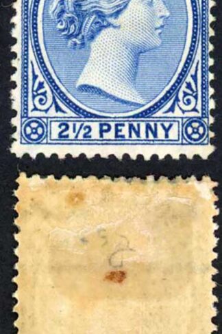 Falkland Is SG30c 2 1/2d Deep Ultramarine M/M (tone spot) Cat 55 pounds