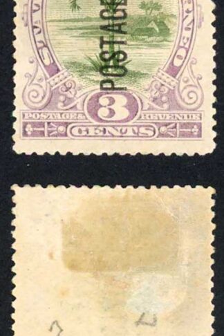 North Borneo SGD3a 3c Bronze-green and dull purple M/M (thin) Cat 10 Pounds